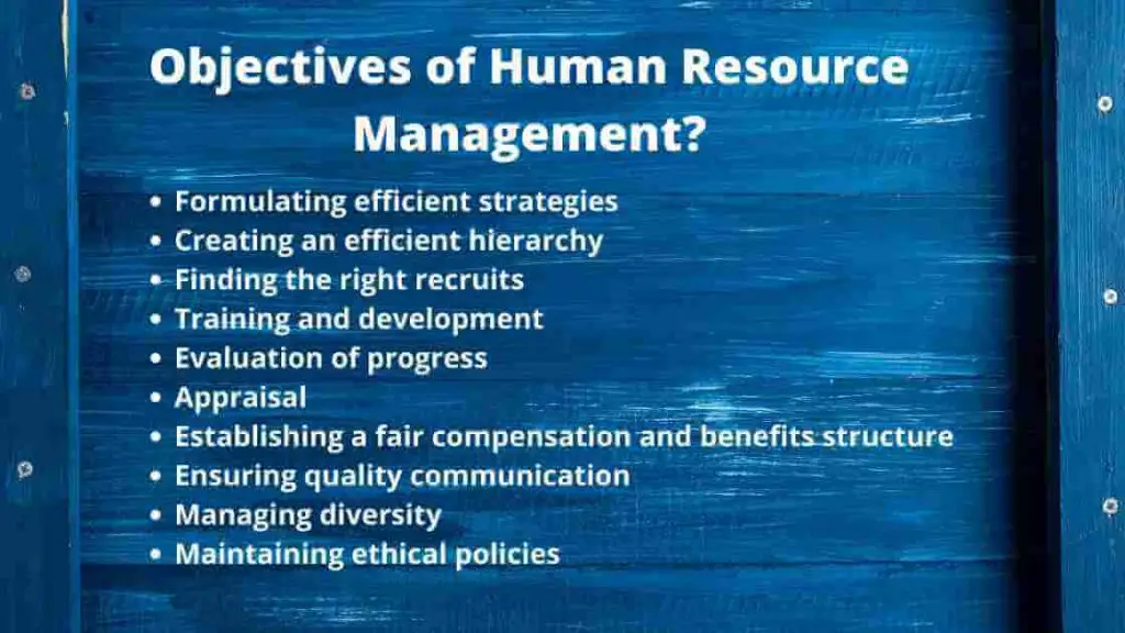 Objectives of Human Resource Management