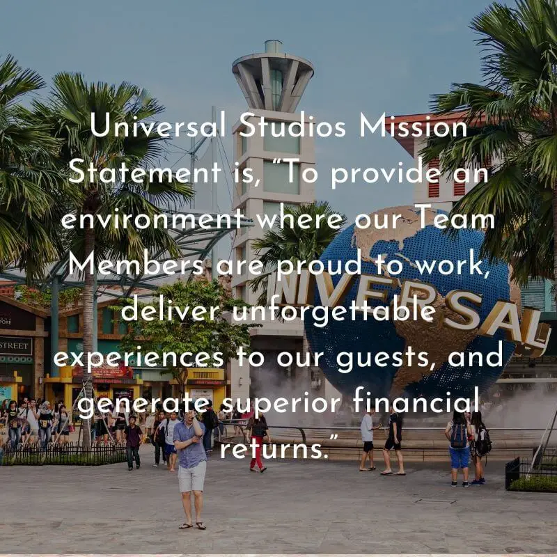 Universal Studios Mission Statement HD text image download